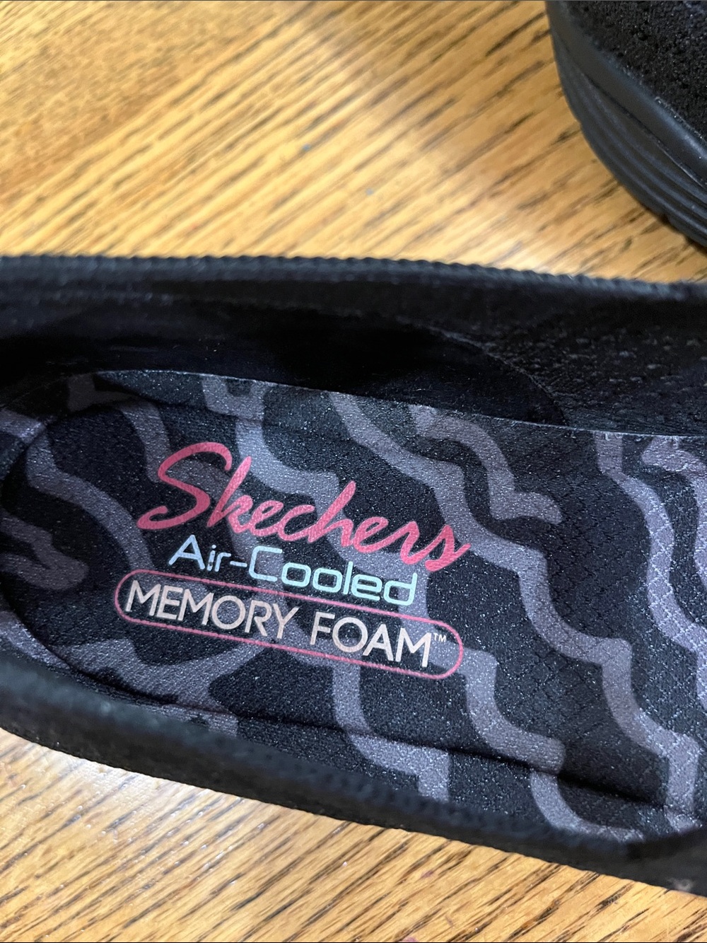 Skechers Black Knit Mary Jane Slip-On Flats - Picture 2 of 5